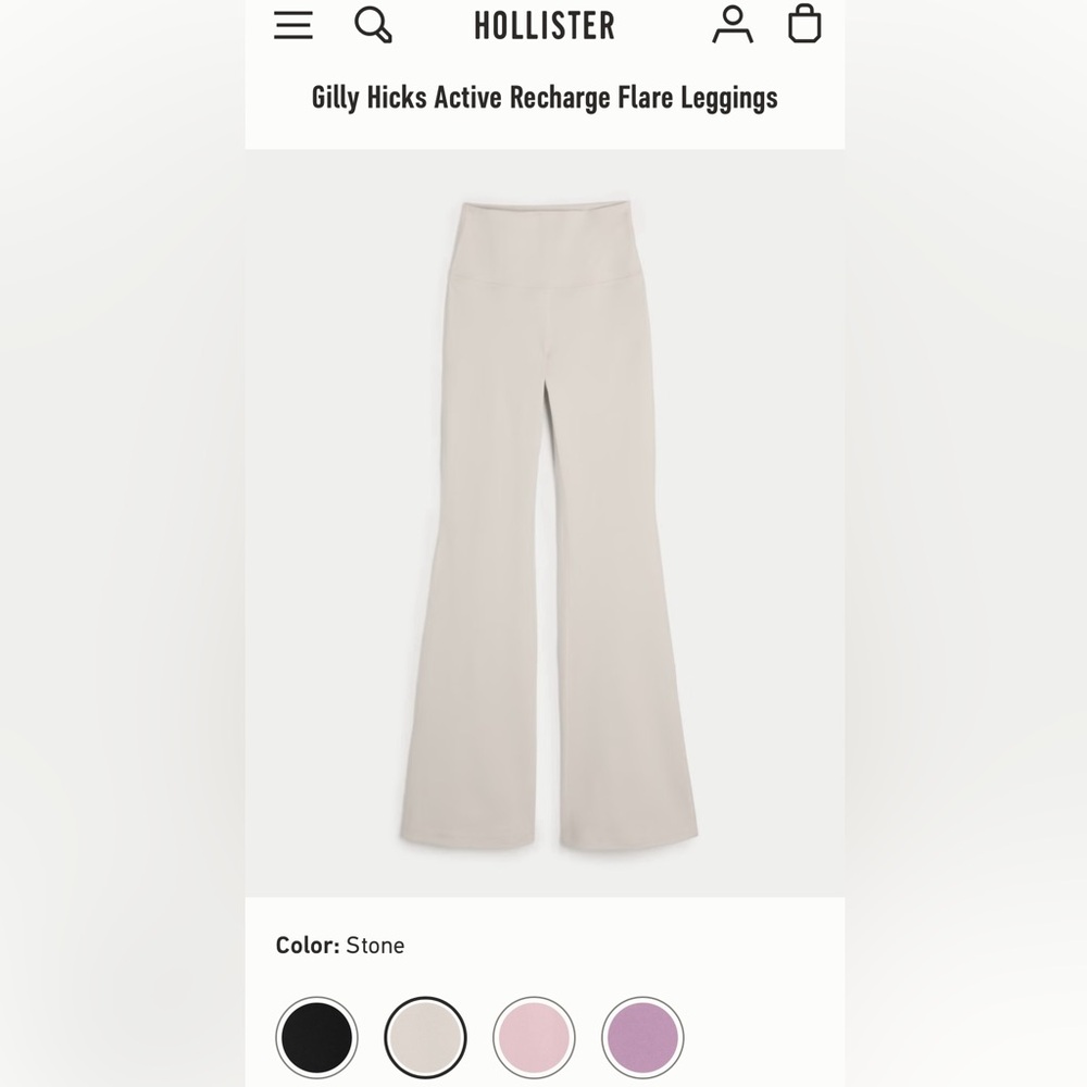 Hollister Gilly Hicks Active Recharge Flare Leggings, Color Stone, XS